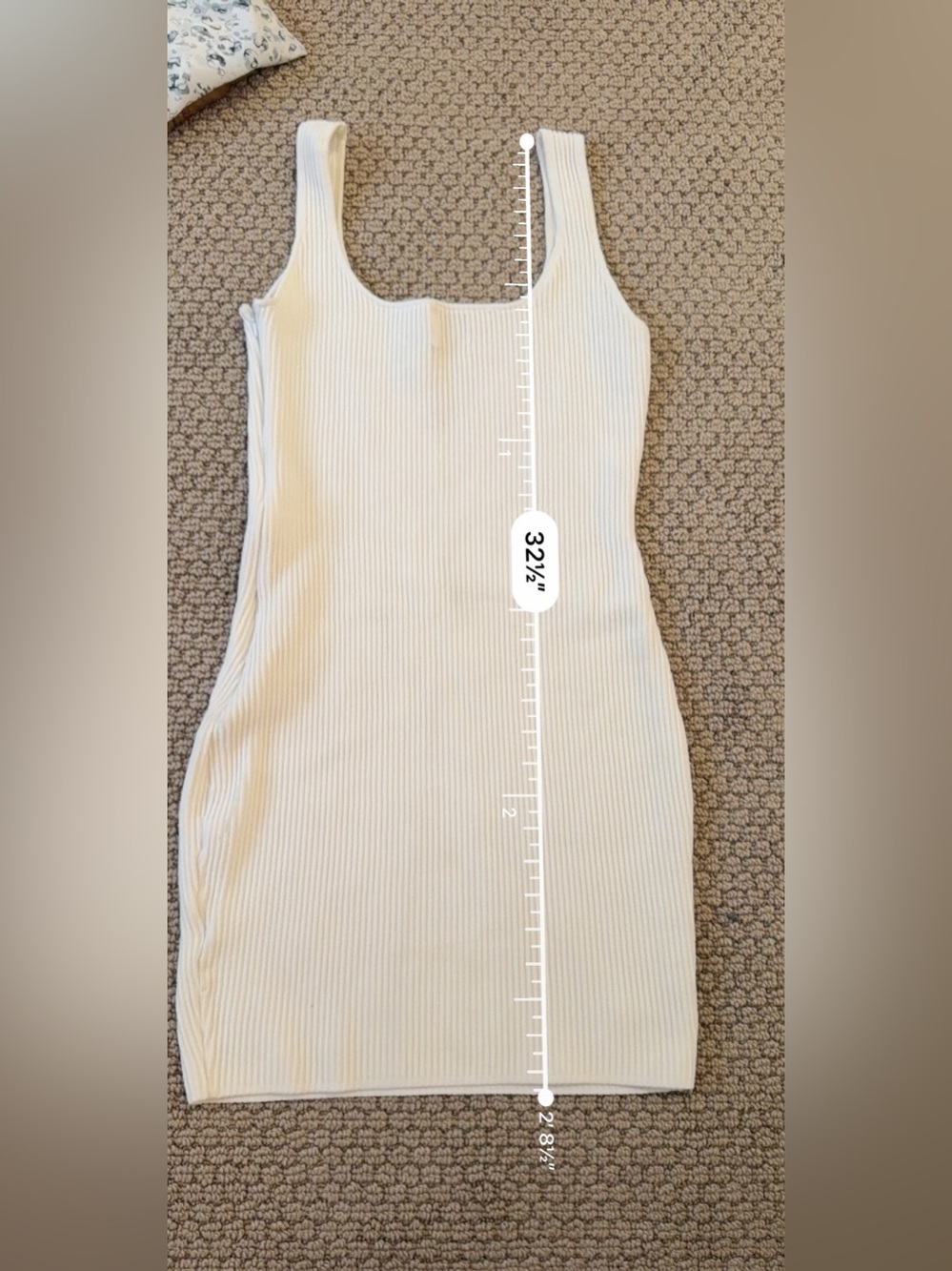 Princess Polly Cream Ribbed Mini Dress - Picture 4 of 8